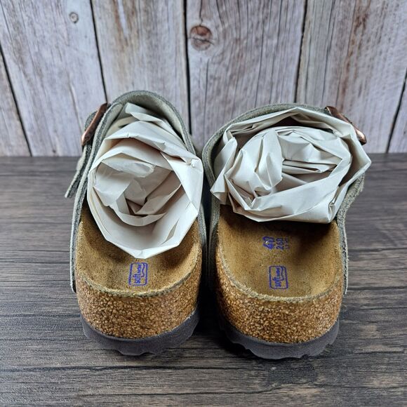 Birkenstock Arizona Suede Soft Footbed Sandals Women's Sz 9 EU40 Taupe (VGC) - Picture 4 of 8